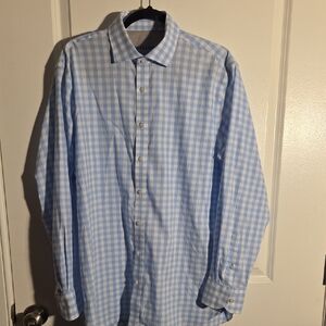 Blue and White Checkered Men's Shirt